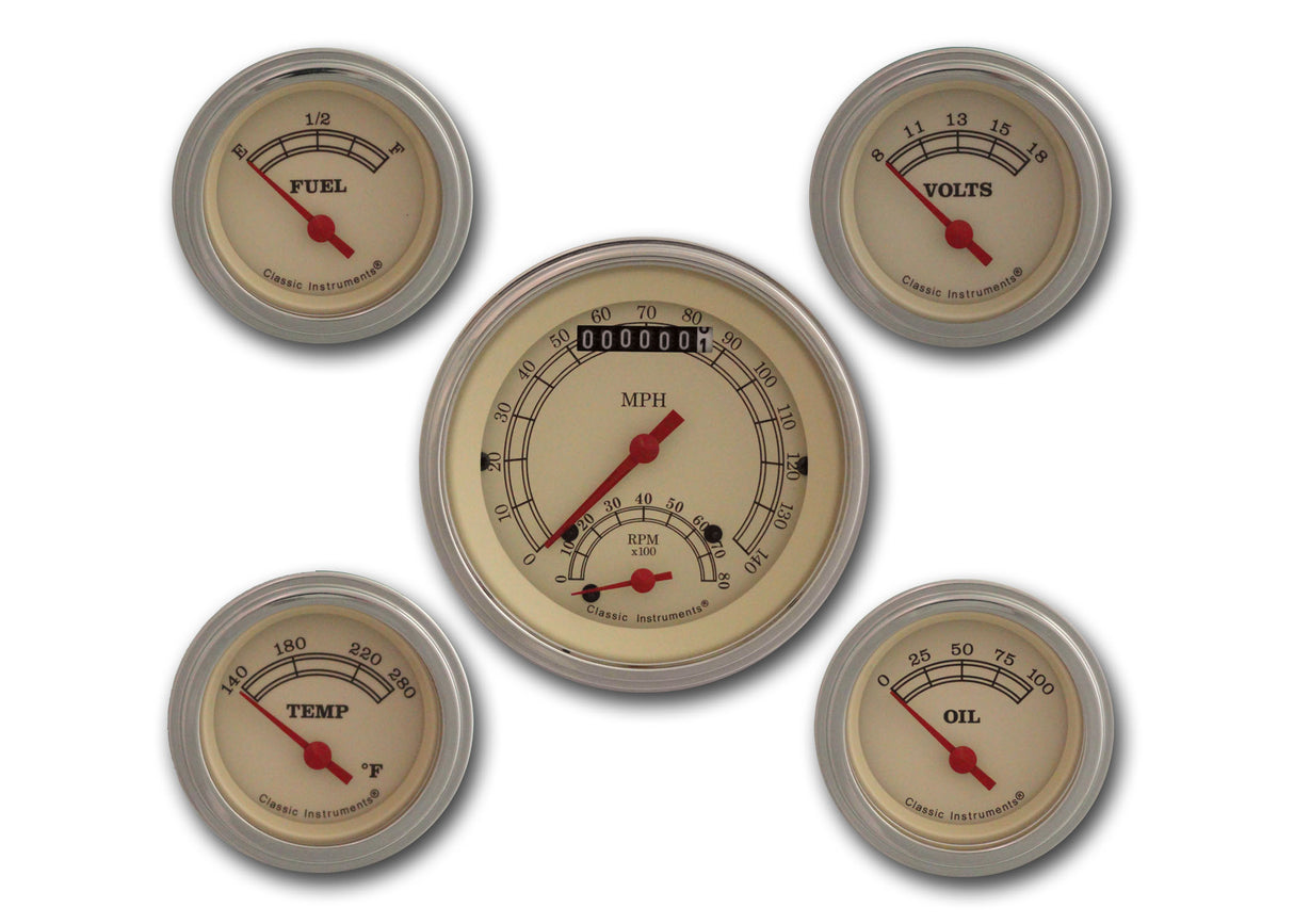 Classic Instruments Vintage Series Five Gauge Set - VT35SLF