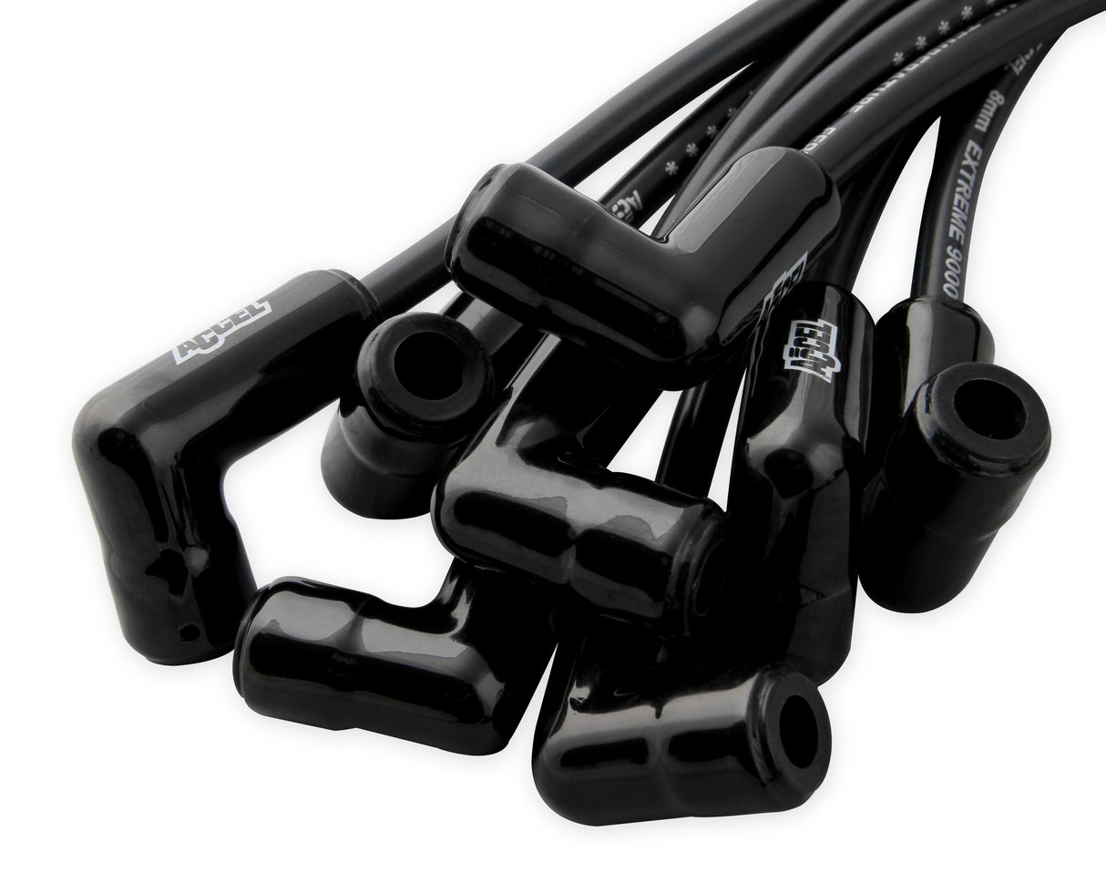ACCEL Spark Plug Wire Set- Extreme 9000 Black Ceramic-GM V8 HEI 75-86 Over Valve Cover - 9011CK