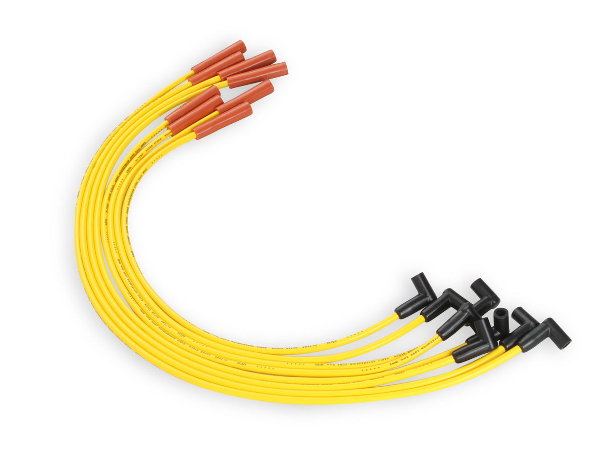 ACCEL Spark Plug Wire Set - Super Stock Graphite Core 8mm - GM V8 1975-90 - Yellow - 4053