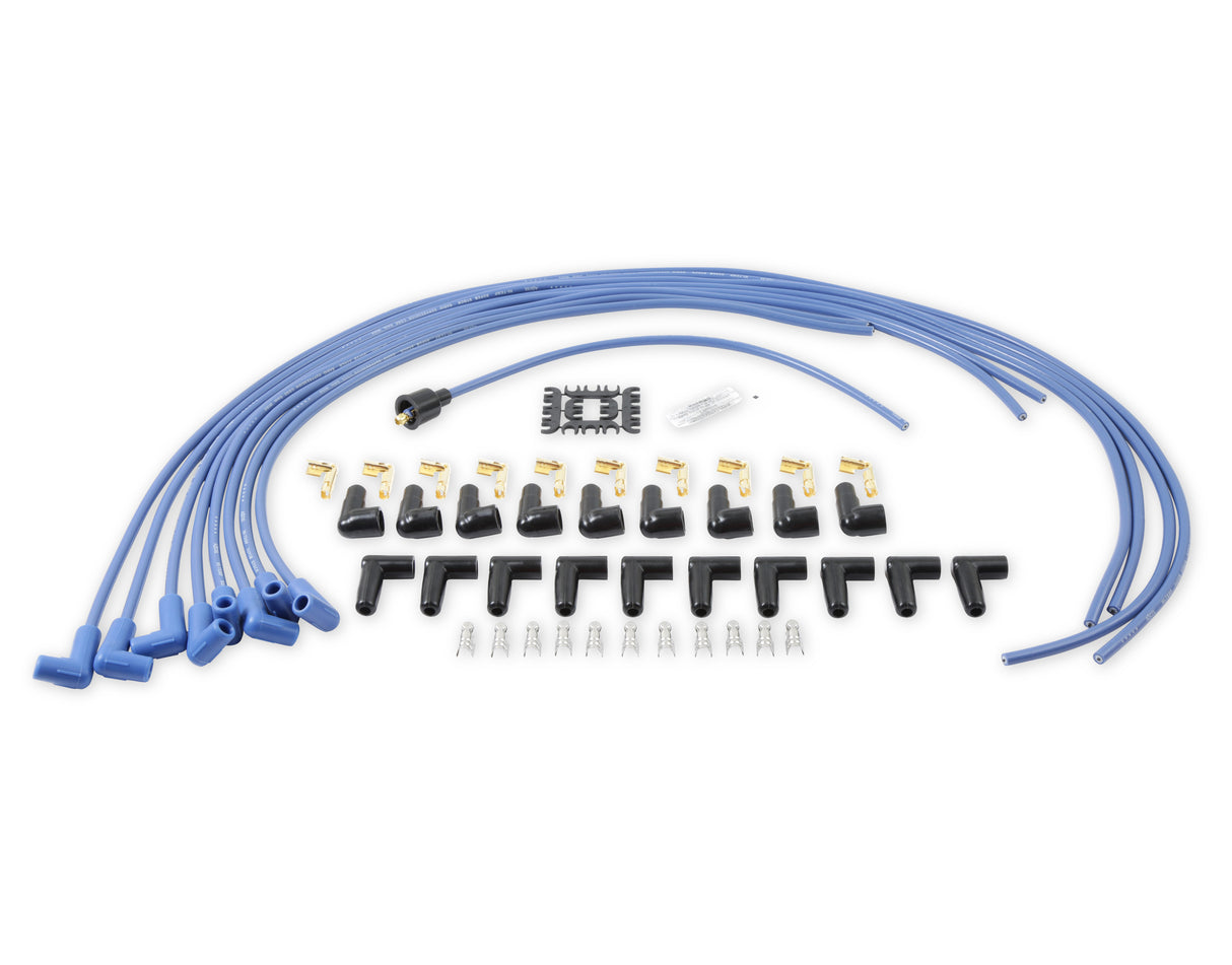 ACCEL Spark Plug Wire Set- 8mm - Blue Wire with Blue 90 Deg Boots - 4041B