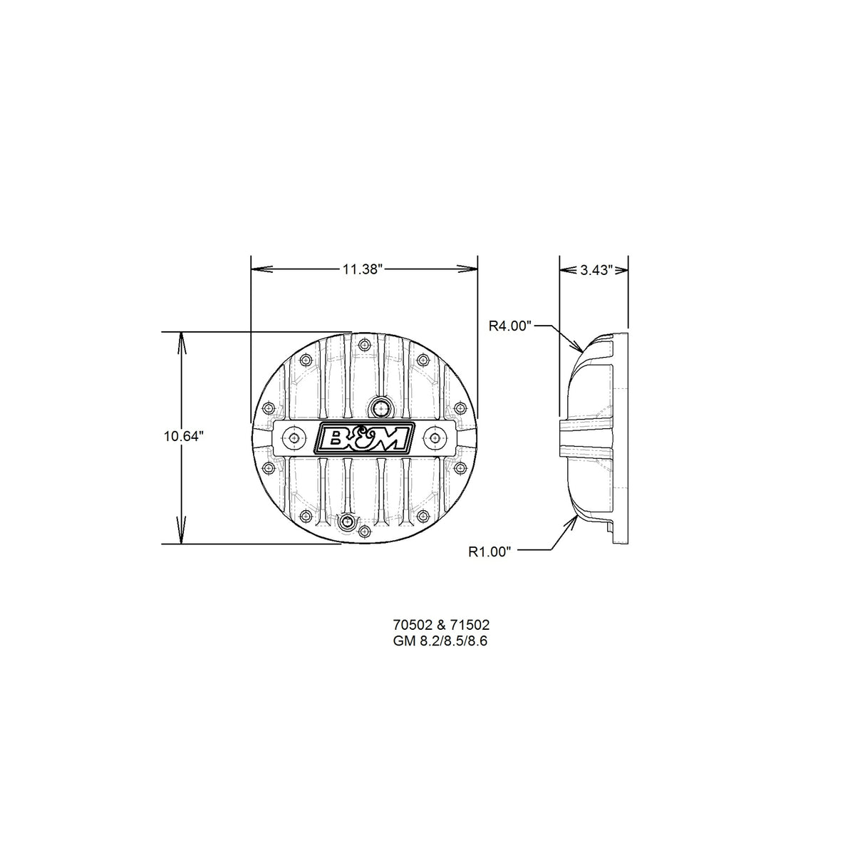 B&M Hi-Tek GM 10 Bolt Aluminum Differential Cover - 70502