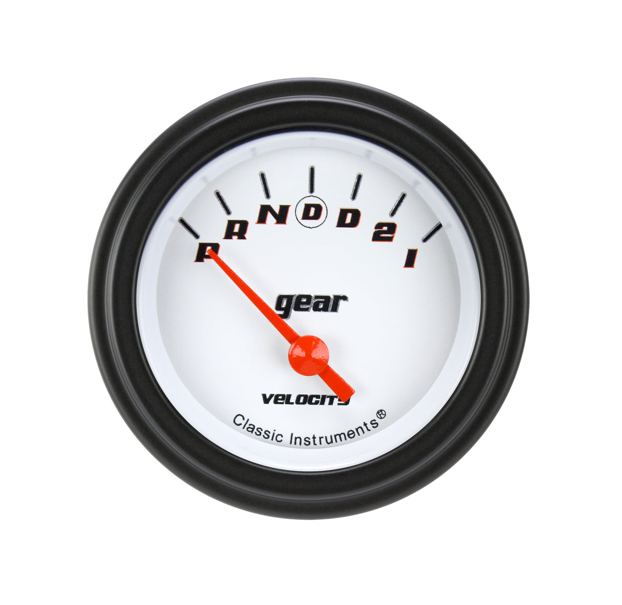 Classic Instruments Velocity White 2 1/8" Gear Indicator, Overdrive - VS06WBLF
