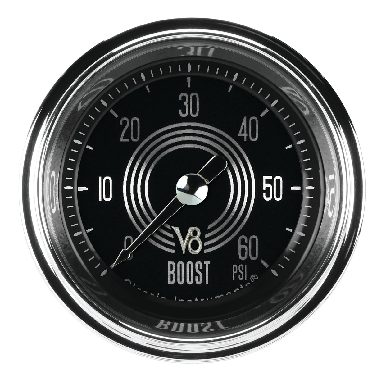 Classic Instruments V8 Speedster 2-1/8" Boost Gauge (60 PSI) - V8SR143SHC