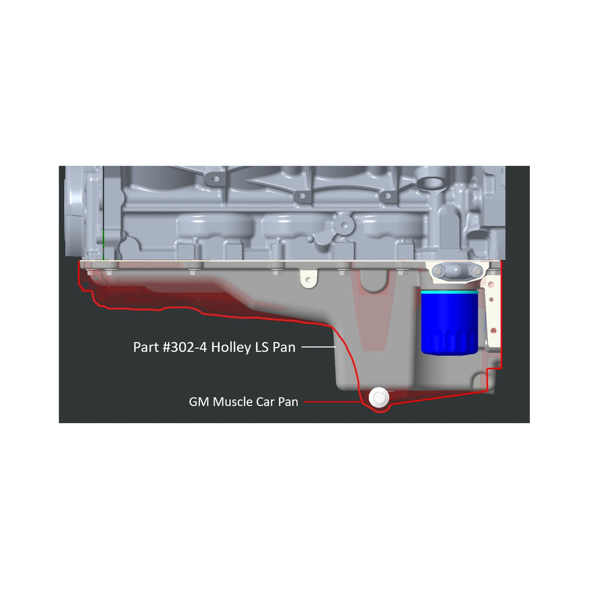 Holley 302-4 GM LS Swap Oil Pan - 4WD / Truck / Off-Road