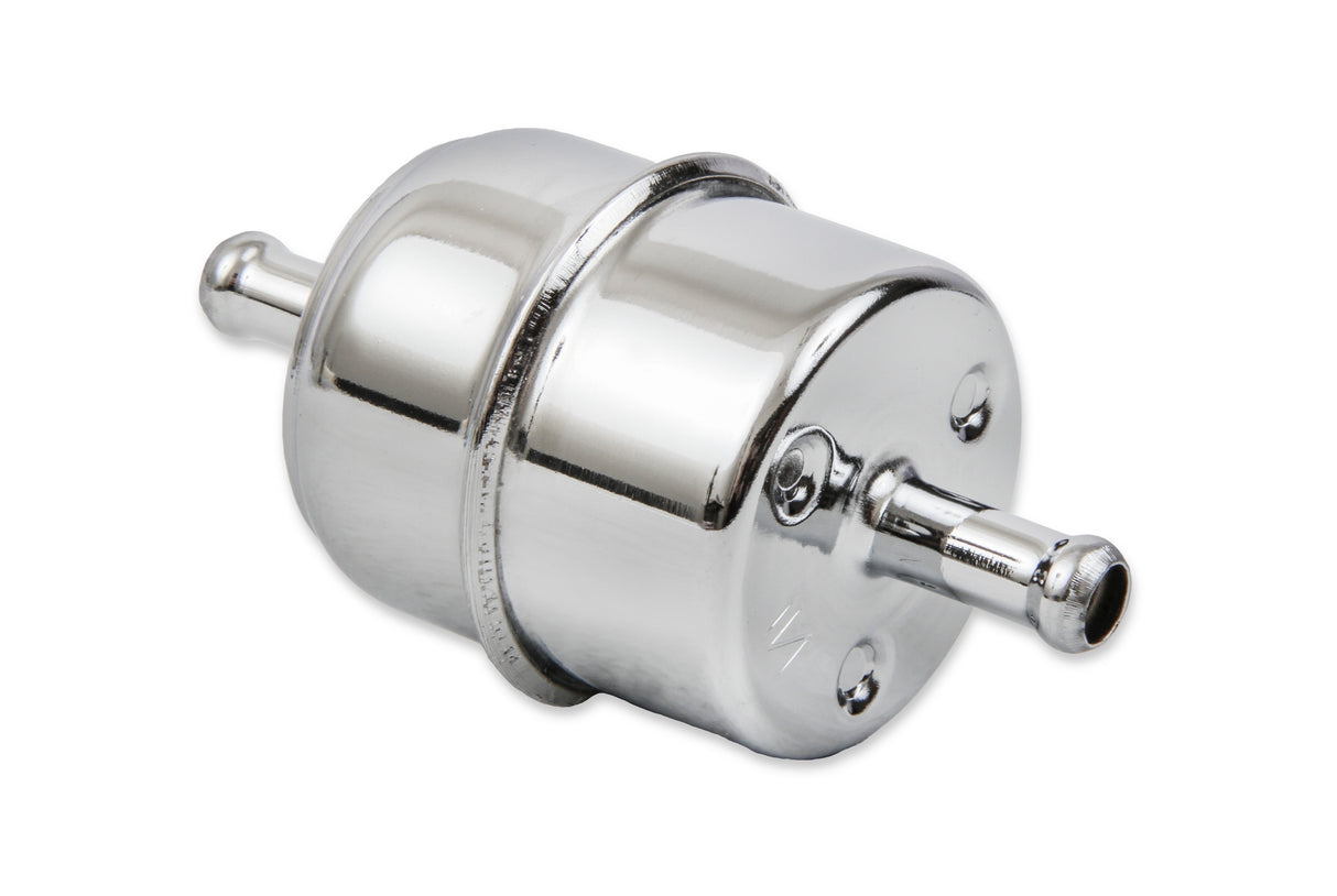 Mr Gasket Chrome Fuel Filter - Fits 5/16 Inch Hose - 9745