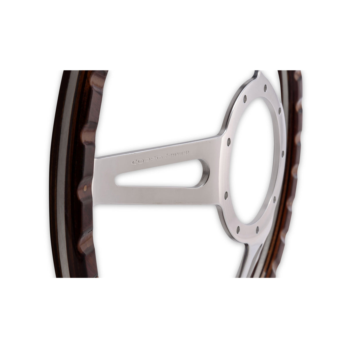 Scott Drake Steering Wheel Corso Feroce Shelby Style Wood and Aluminum 14" - S1MS-3600-WG-14