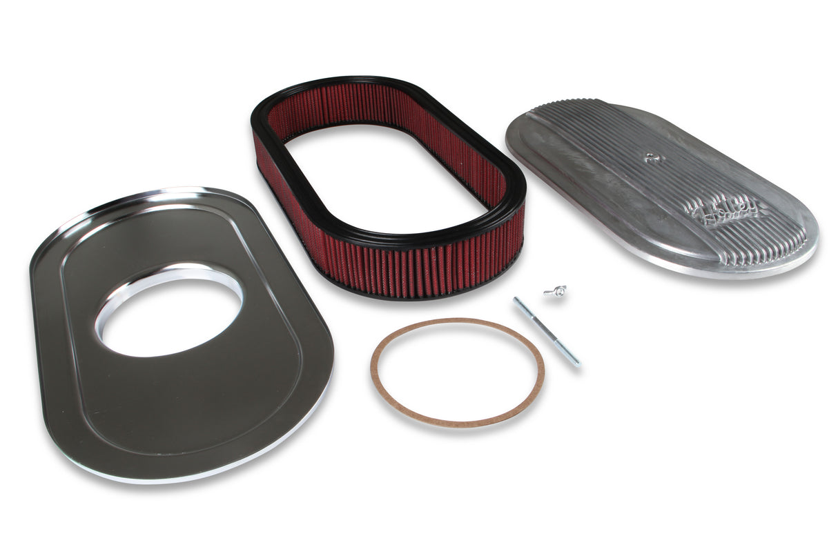 Holley 120-400 Vintage Series Oval Air Cleaner - Natural Cast