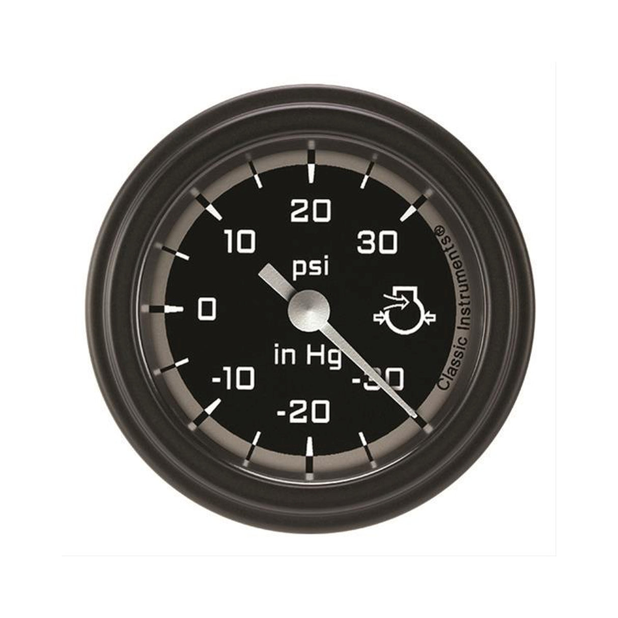 Classic Instruments Autocross Gray 2 1/8" Boost/Vacuum Gauge - AX141GBLF