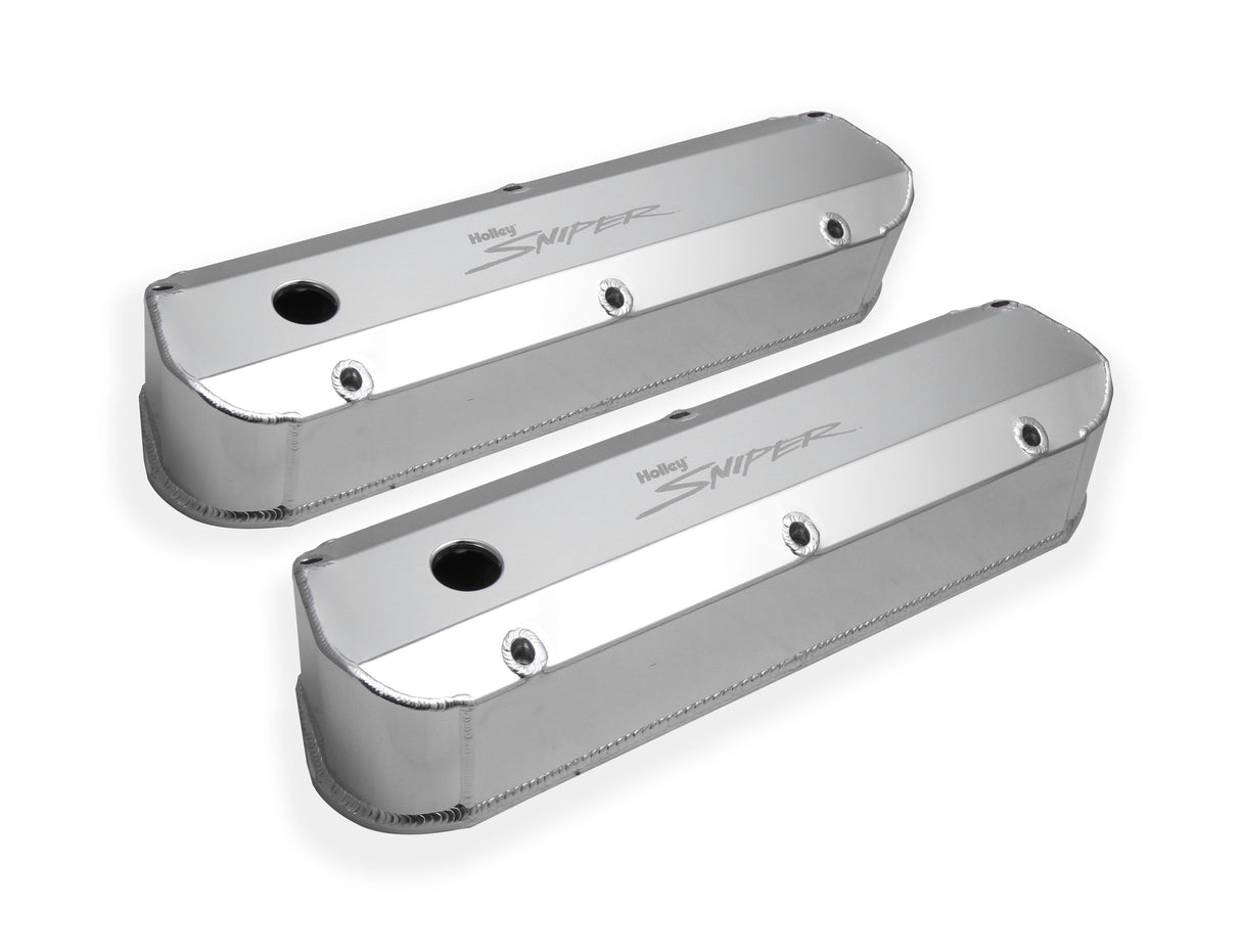 Holley 890012 Sniper Valve Cover - Fabricated Aluminum - Ford Small Block - Natural Anodized