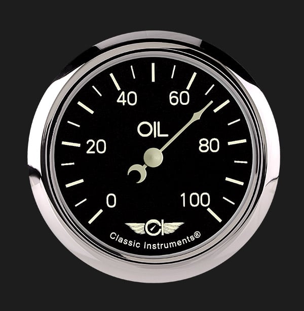 Classic Instruments Classic Series 2 5/8" Oil Pressure Gauge - CL381SRC