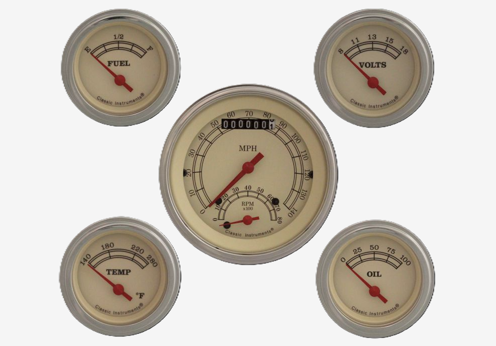 Classic Instruments Vintage 3" Ultimate With 2-1/8" Fuel/Temp/Volt/Oil GM - VT35GLF