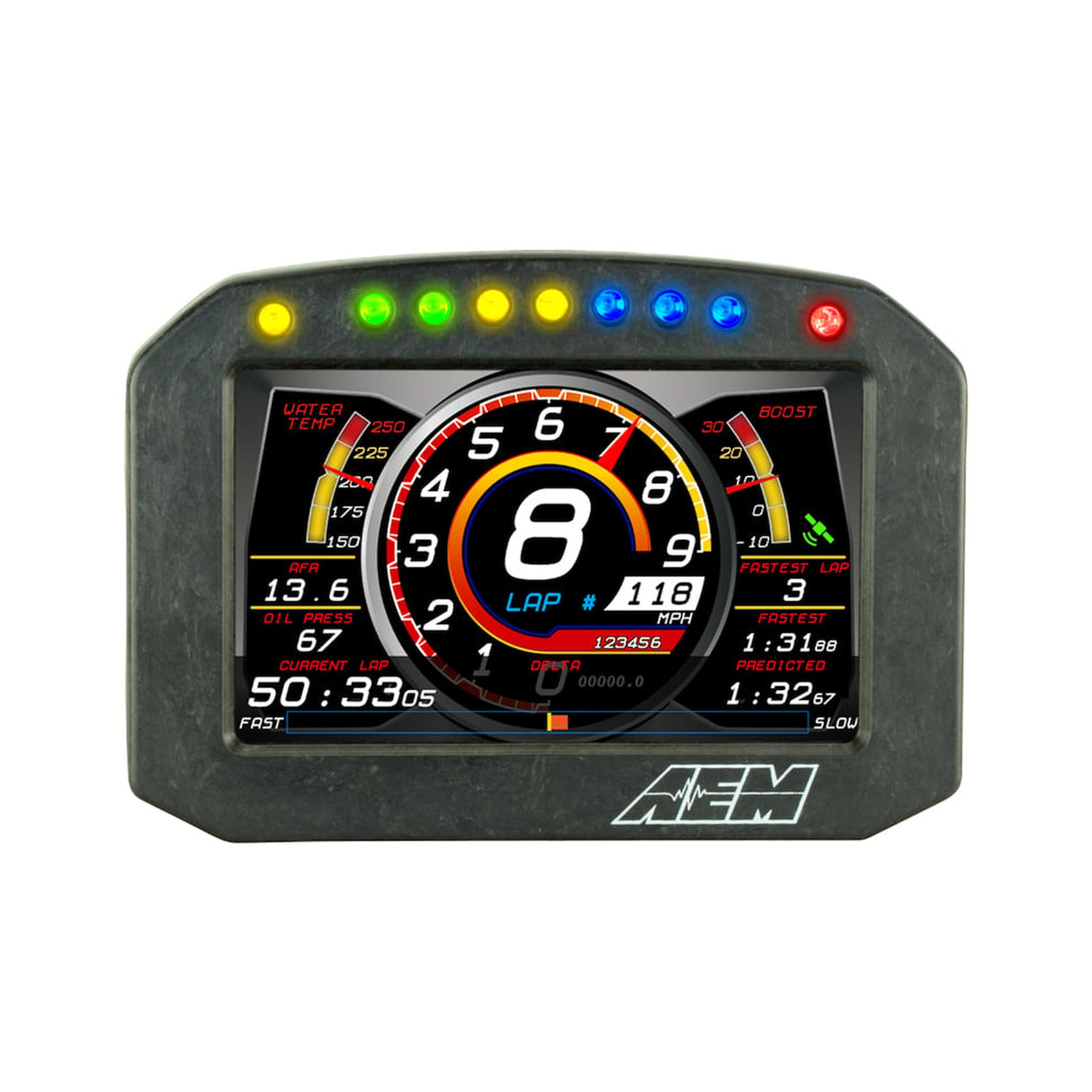 AEM CD-5FLG Carbon Flat Panel Logging Display with Internal GPS - 30-5603F