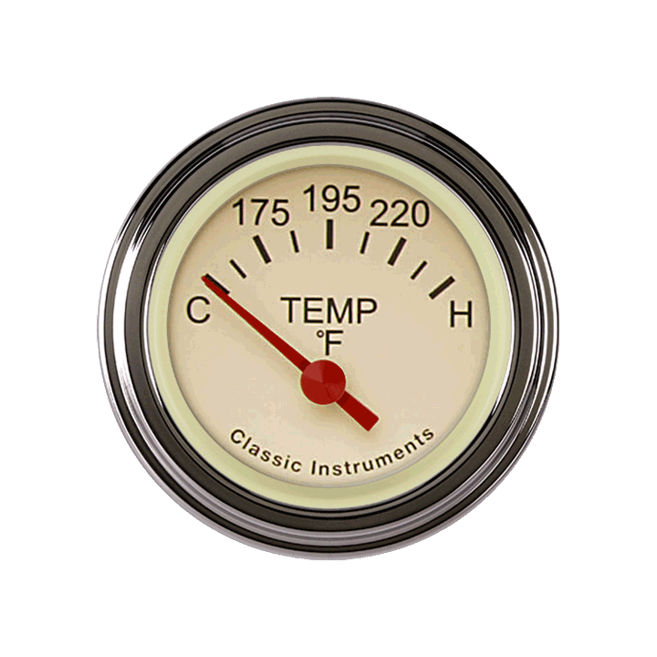 Classic Instruments Tetra Series, Tan Temp Gauge - TE26TSLF