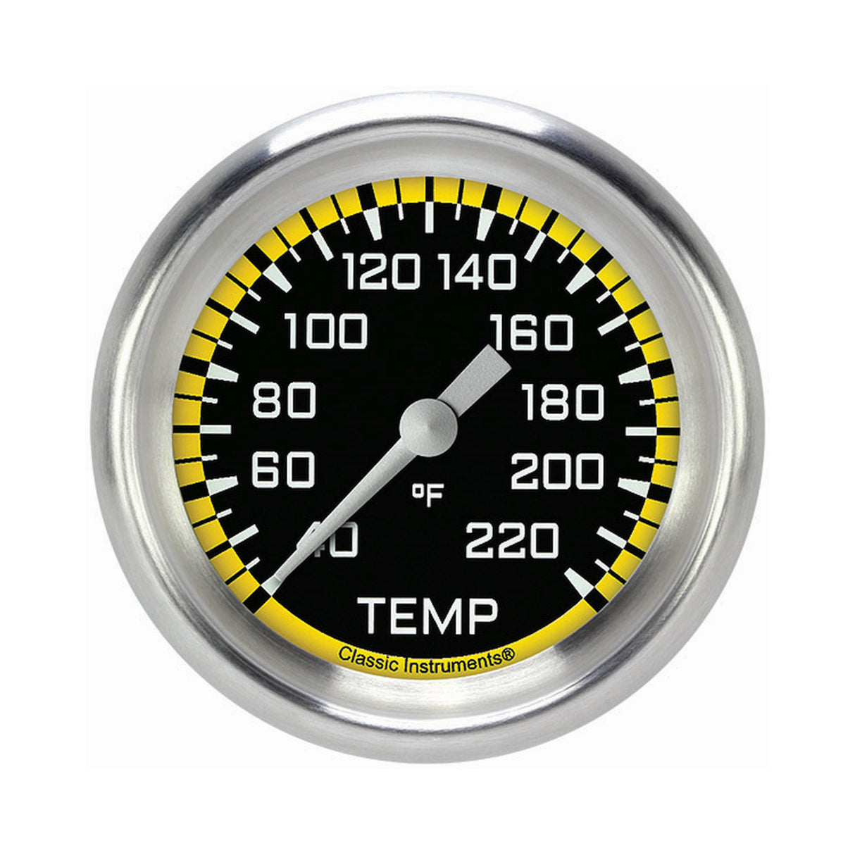 Classic Instruments Autocross Yellow 2 5/8" Stock Eliminator Temp. Gauge - AX329YAPF