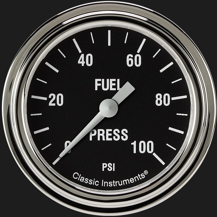 Classic Instruments Hot Rod 2 5/8" Fuel Pressure Gauge, 100 psi - HR346SLF