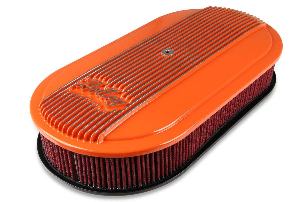 Holley 120-403 Vintage Series Oval Air Cleaner - Factory Orange Machined