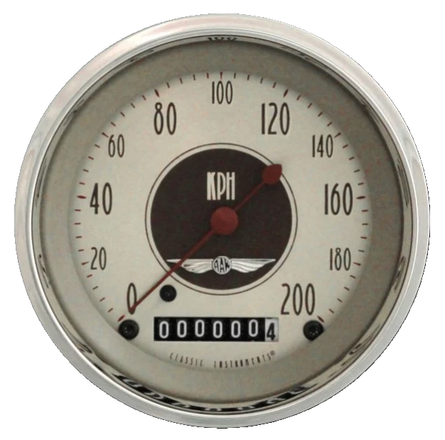 Classic Instruments All American Nickel 3 3/8" Speedometer - AN59SHC