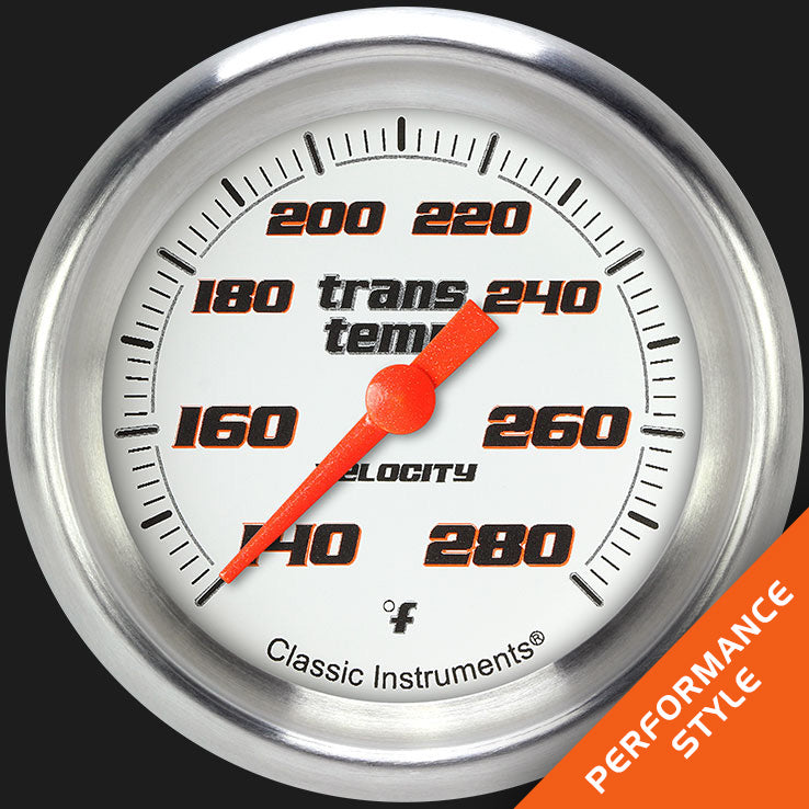 Classic Instruments Velocity White 2-5/8" Transmission Temperature Gauge - VS327WAPF
