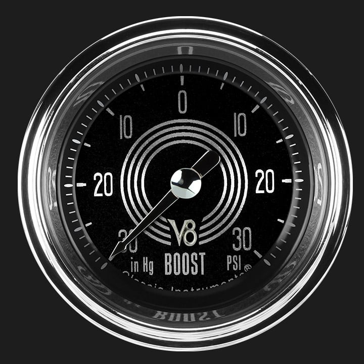 Classic Instruments V8 Speedster 2 1/8" Boost/Vac Gauge - V8SR141SHC