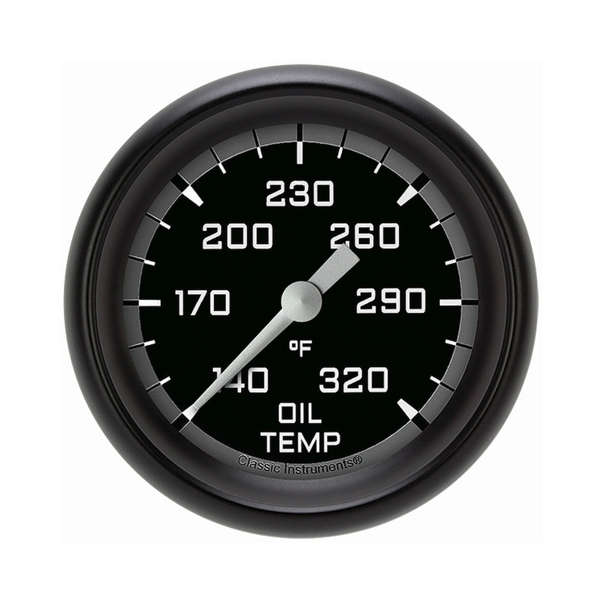 Classic Instruments Autocross Gray 2 5/8" Oil Temperature Gauge - AX328GBPF