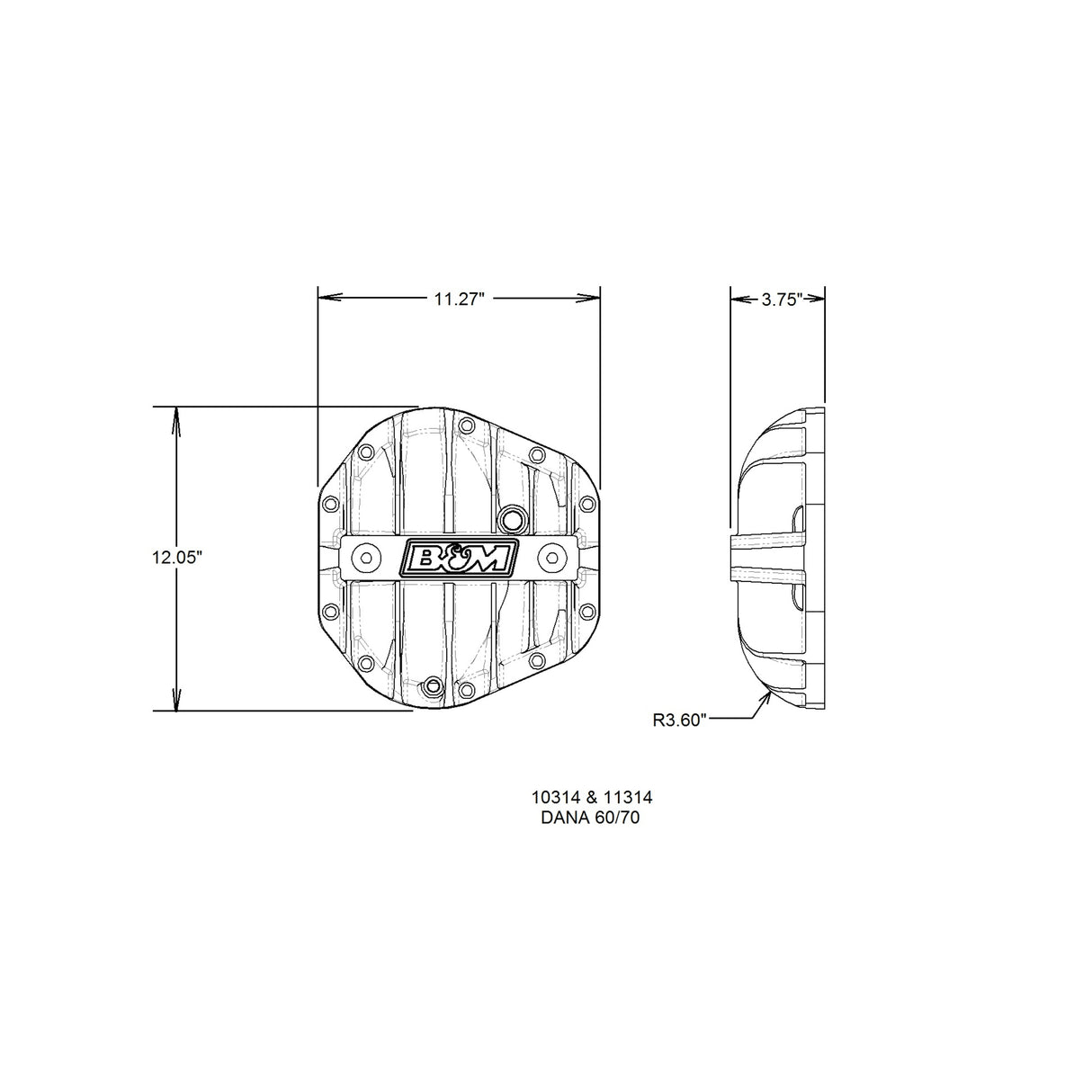 B&M Hi-Tek Aluminum Differential Cover for Dana 60/70 - 10314