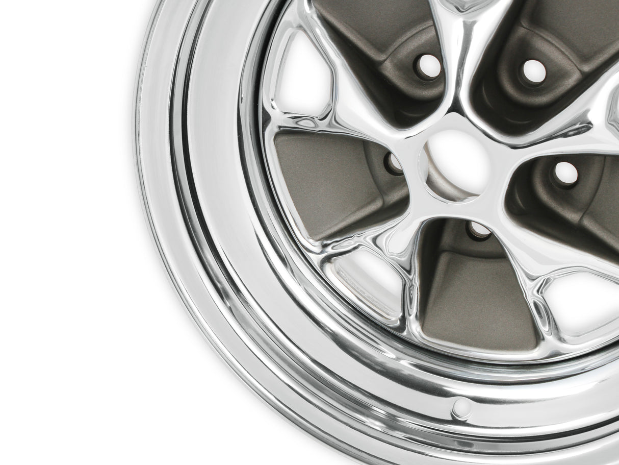 Scott Drake 15X7 Styled Steel Wheel Chrome/Charcoal - C5ZZ-1007-CR