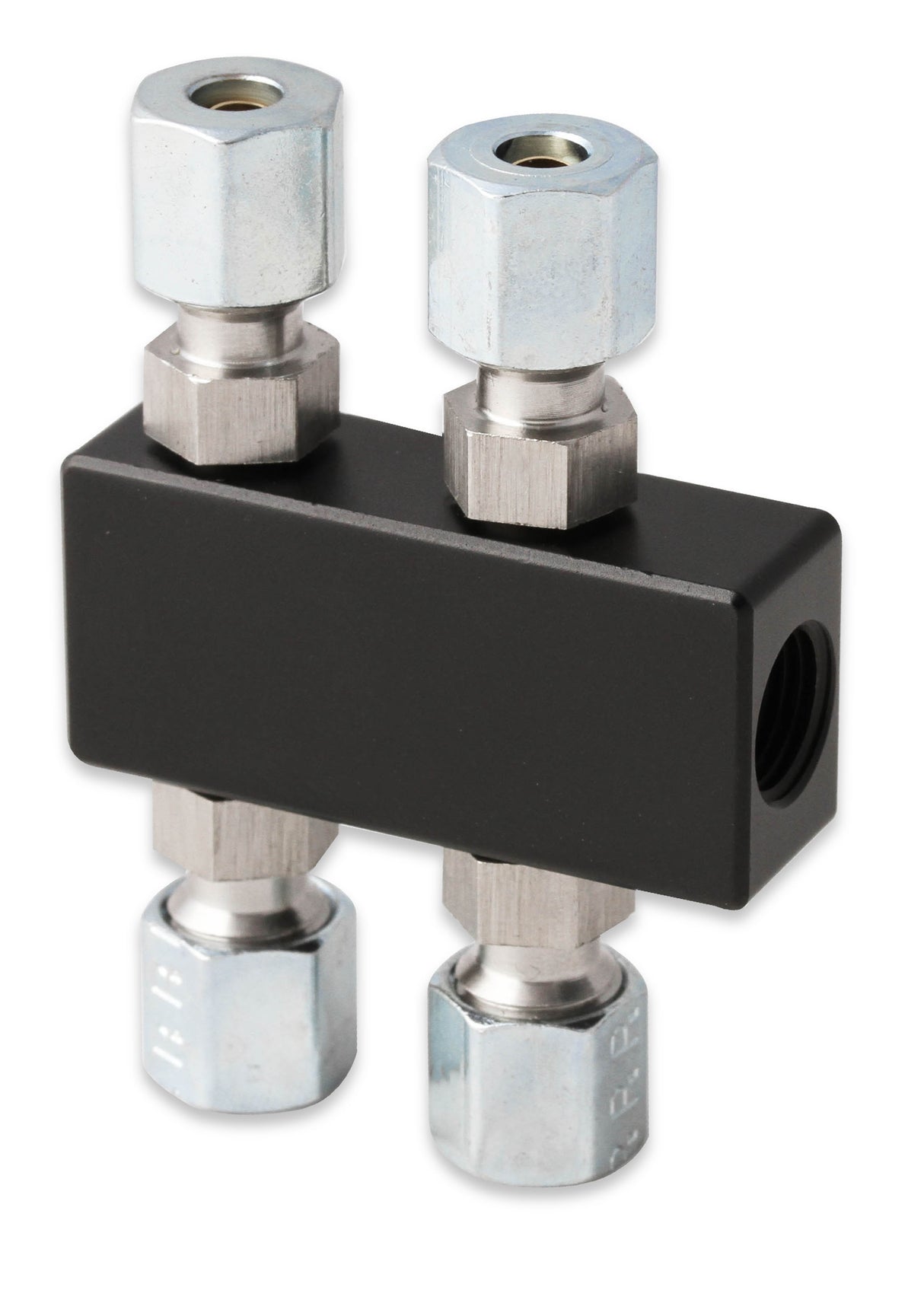 NOS 1-1/8" NPT in 4 out Distribution Block - Black - 16714BNOS