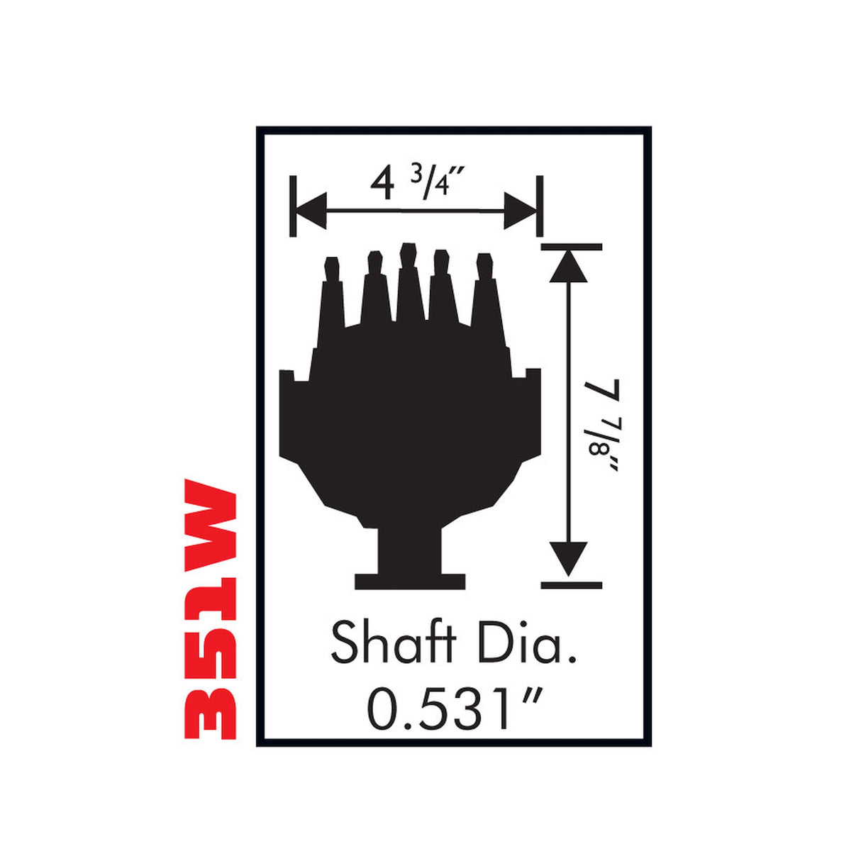 MSD Ford 351W Small Diameter Pro-Billet Distributor - 8578