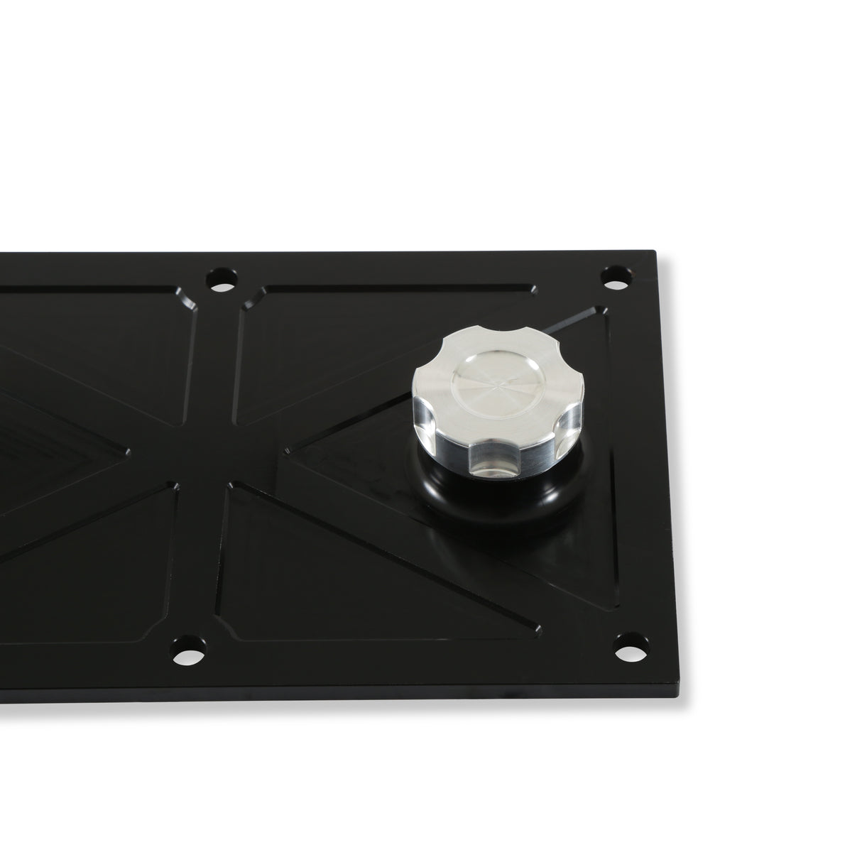 Holley 241-369 LS Valley Cover with Oil Fill - Black Billet