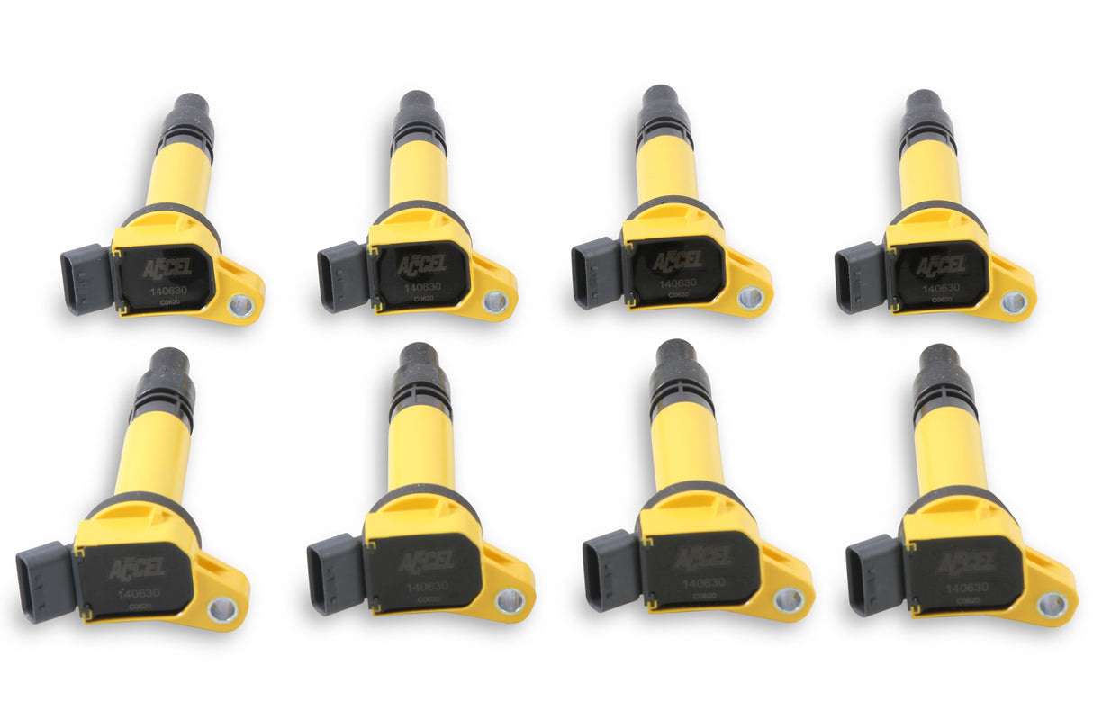 ACCEL Ignition Coil- Super Coil- Lexus/ Toyota- 8-Pack- Yellow - 140630-8