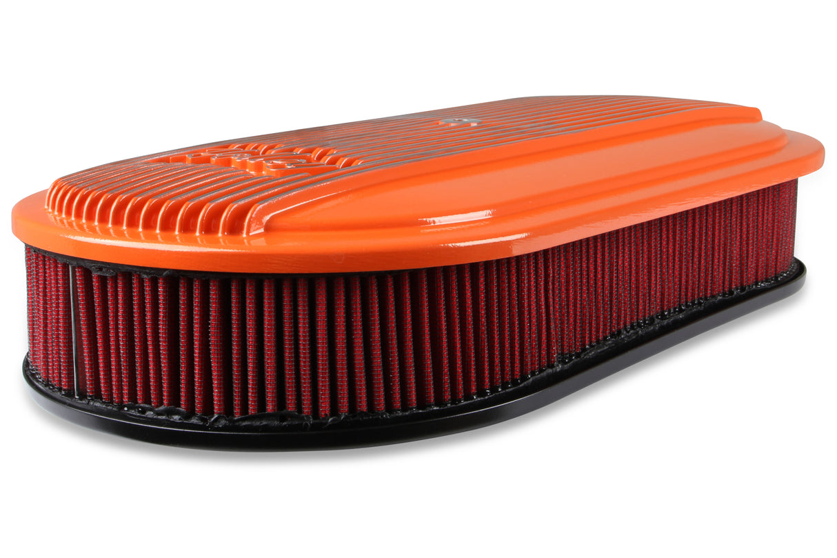 Holley 120-403 Vintage Series Oval Air Cleaner - Factory Orange Machined