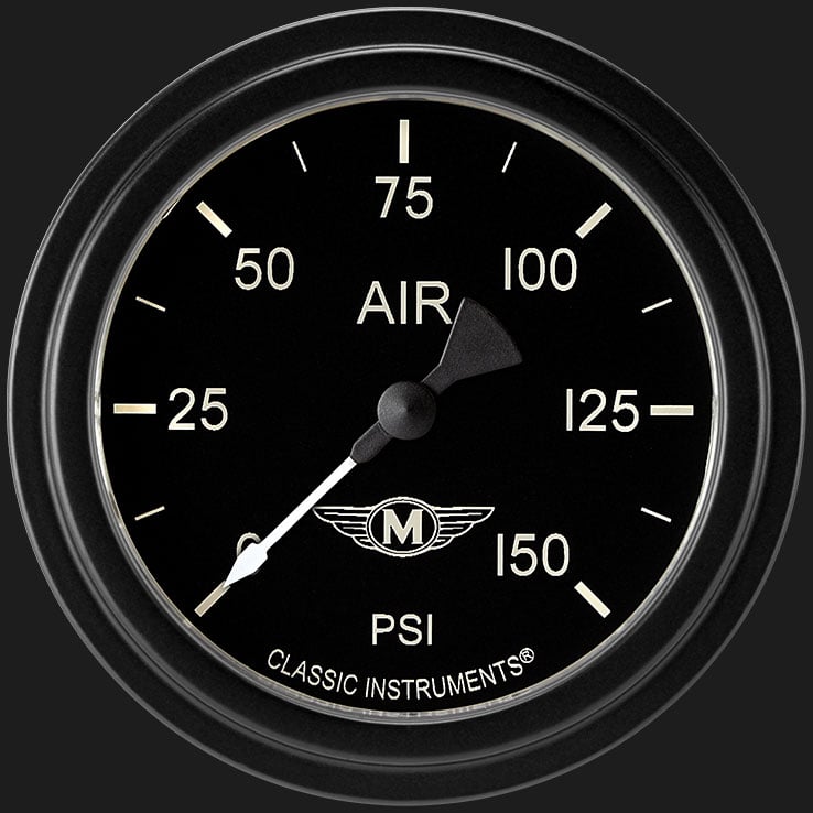 Classic Instruments Moal Bomber 2 5/8" Air Pressure Gauge - MA318BLF