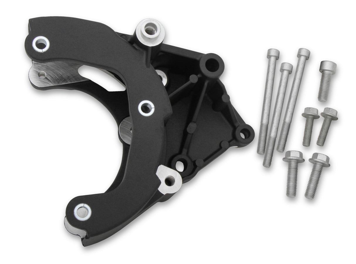 Holley 20-133BK LS High-Mount A/C Accessory Drive Bracket - Passenger's Side A/C Bracket - works with R4 compressor