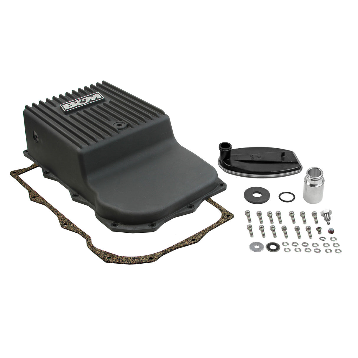 B&M Hi-Tek Deep Heavy Duty Transmission Pan - ZF 845RE/850RE/8HP70/8HP75 - Black - 71395