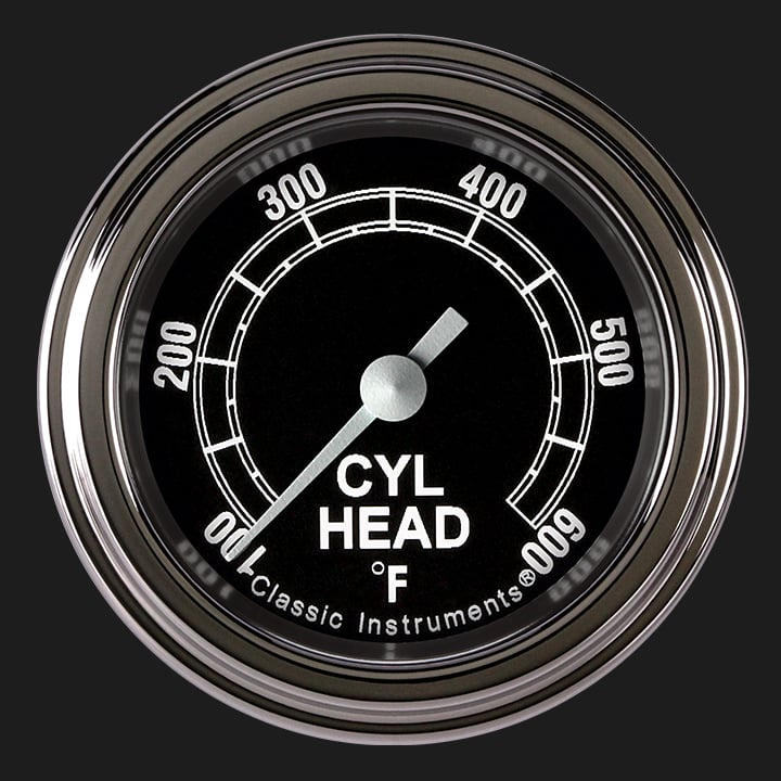 Classic Instruments Traditional 2 1/8" Cylinder Head Temp. Gauge - TR197SLF