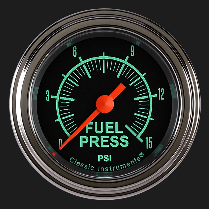 Classic Instruments G/Stock 2 1/8" Fuel Pressure Gauge, 15 psi - GS145SLF