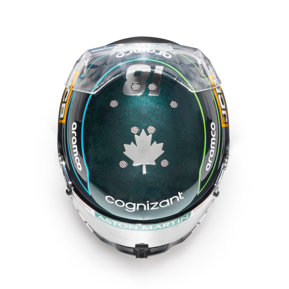 STILO ST5 Mini Helmet- Lance Stroll / Aston Martin 2023 Regular Season Livery - MH2303