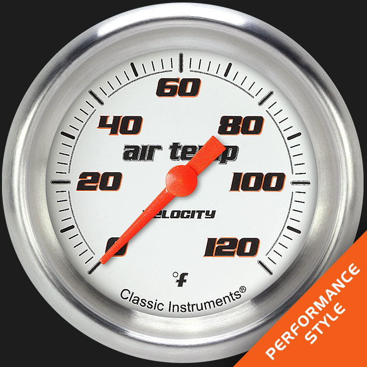 Classic Instruments Velocity White 2-5/8" Outside Air Tempature Gauge - VS399WAPF