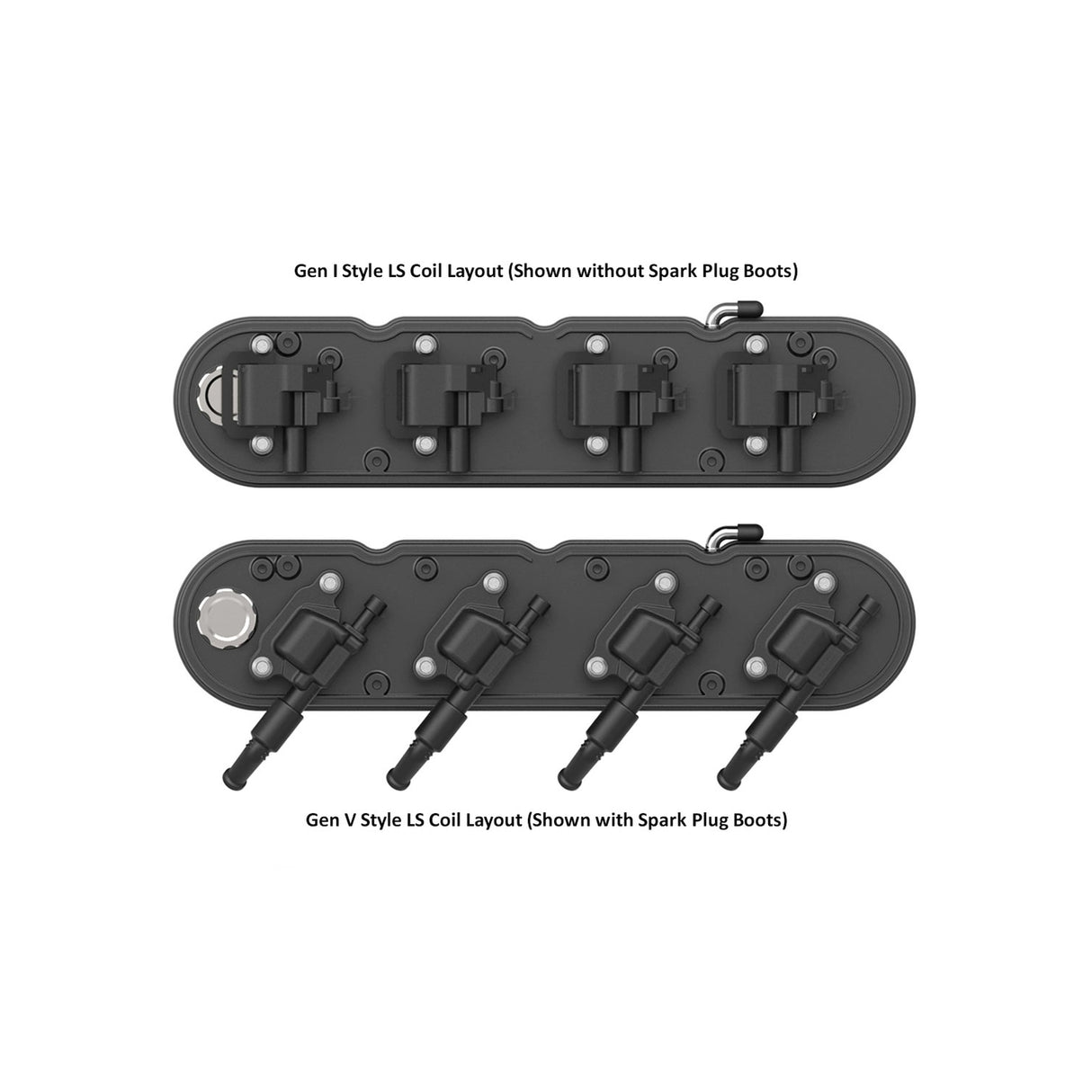 Holley 241-177 2-Piece "Chevrolet" Script Valve Cover - Gen III/IV LS - Satin Black Machined