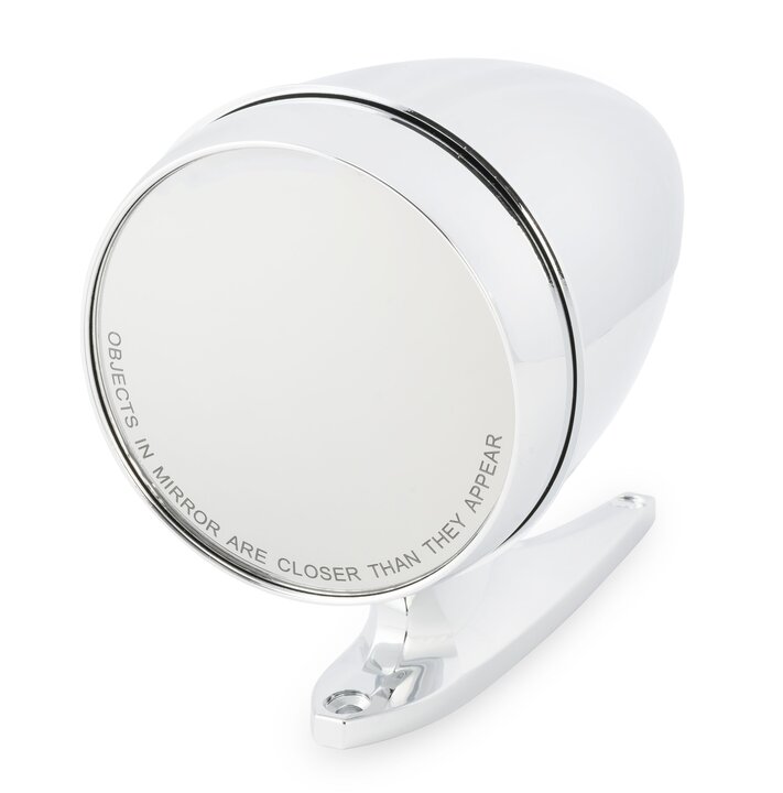 Scott Drake Chrome Bullet Exterior Mirror with Long Base and Convex Glass - C5RZ-17696-ALC