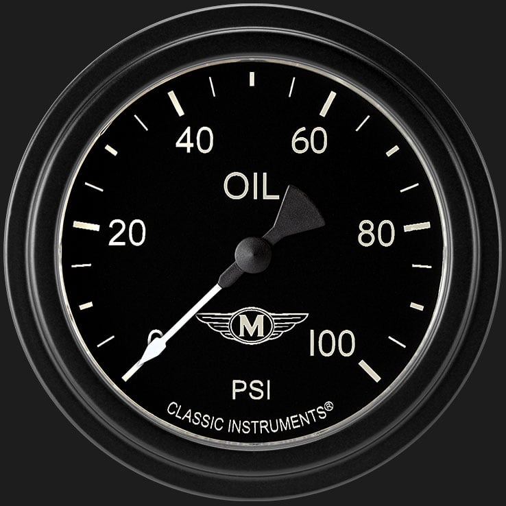 Classic Instruments Moal Bomber 2 5/8" Oil Pressure Gauge - MA381BLF