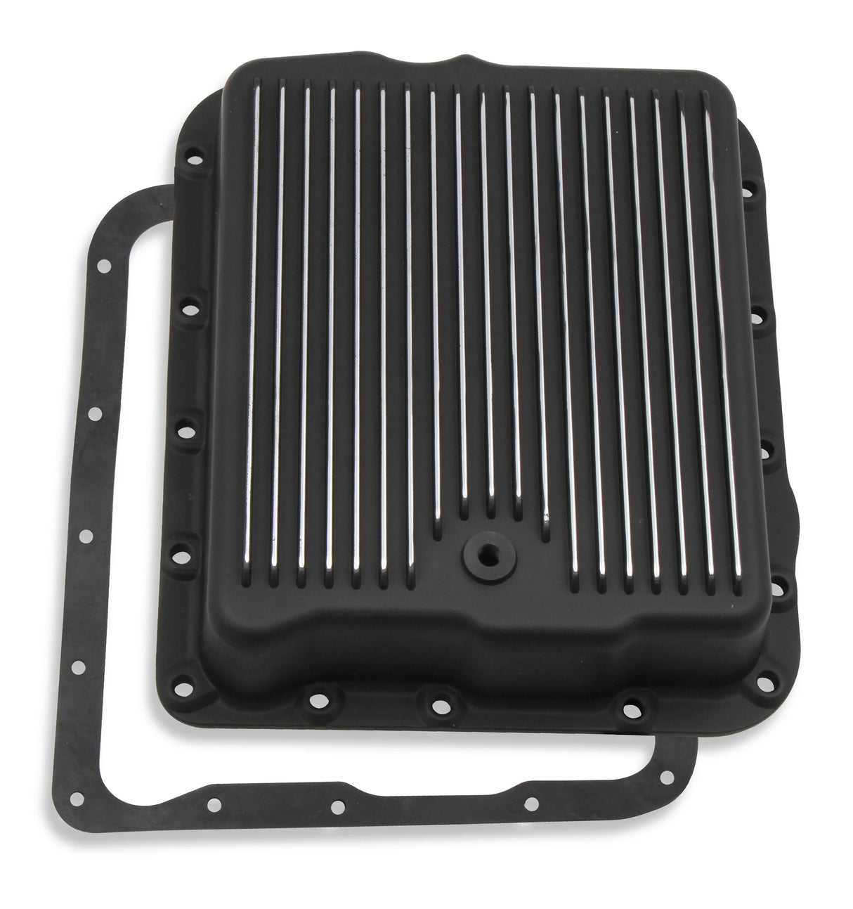 Mr Gasket Transmission Oil Pan - Black Aluminum - 9797BMRG