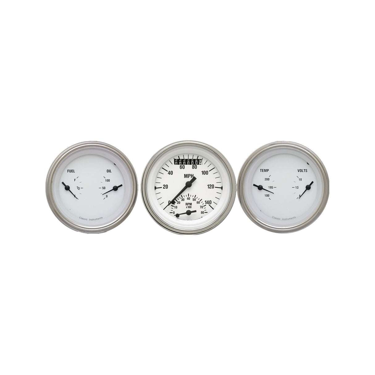 Classic Instruments White Hot Three Gauge Set - WH34SLF