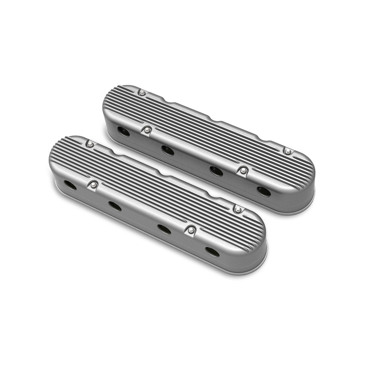 Holley 241-180 2-Piece Finned Valve Cover - Gen III/IV LS - Natural