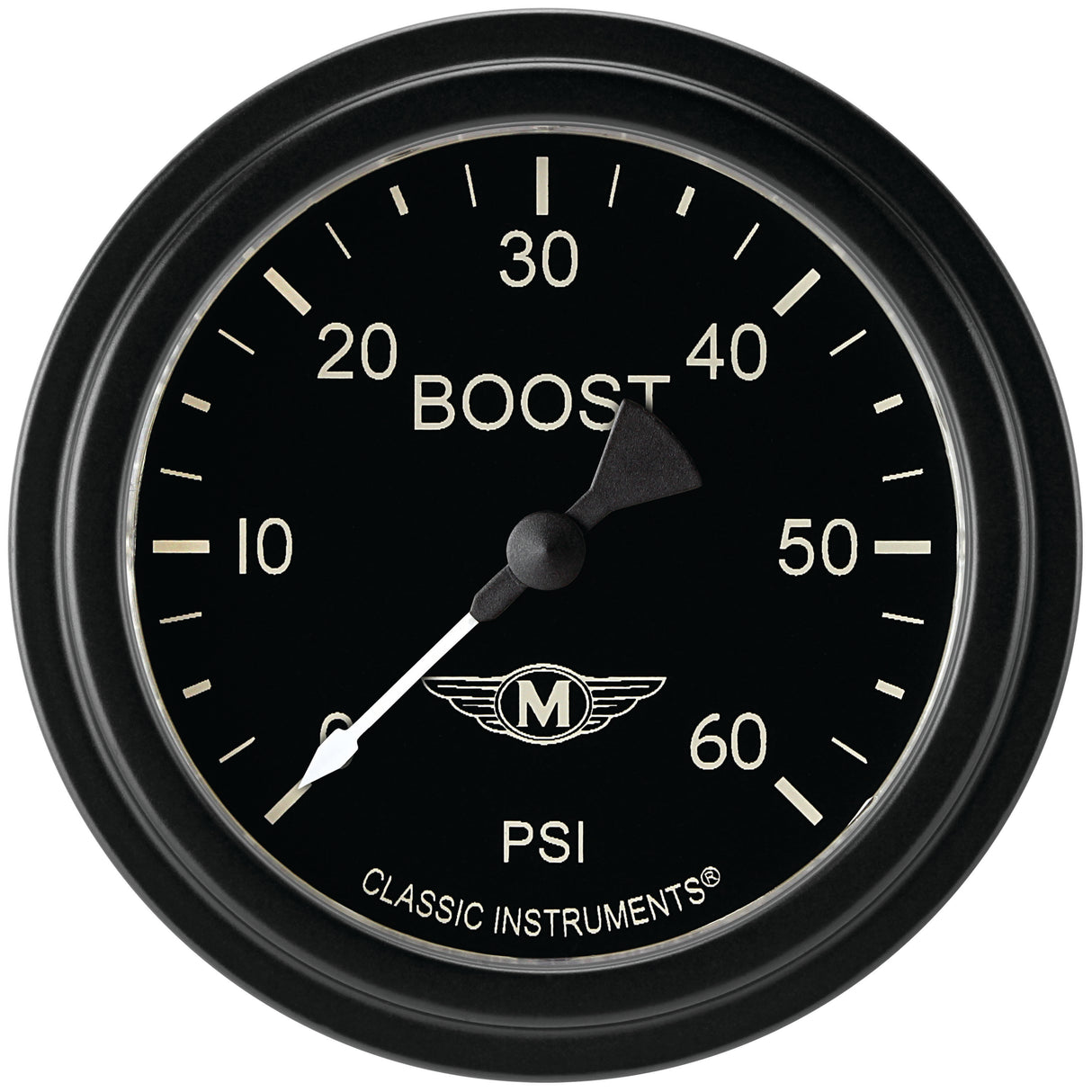 Classic Instruments Moal Bomber 2-5/8" Boost Gauge (60 PSI) - MA343BLF