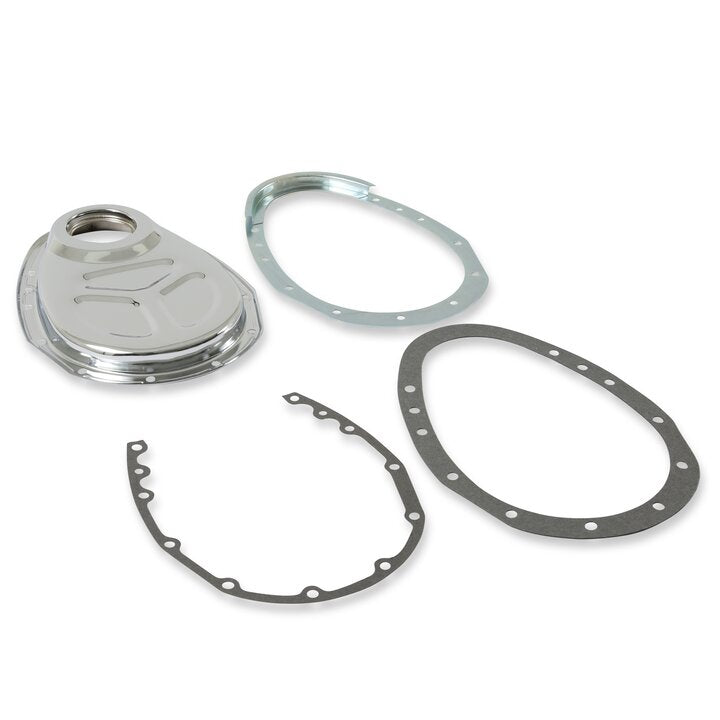 Mr Gasket 2 Piece Quick Change Timing Cover - Chrome - 1099