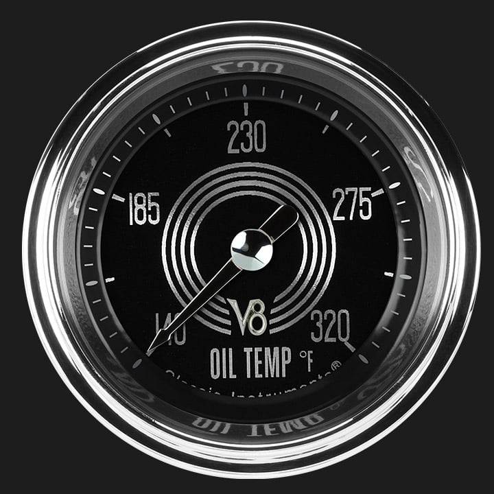 Classic Instruments V8 Speedster 2 1/8" Oil Temperature Gauge - V8SR128SHC