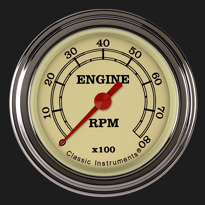 Classic Instruments Vintage 2 1/8" Tachometer - VT183SLF