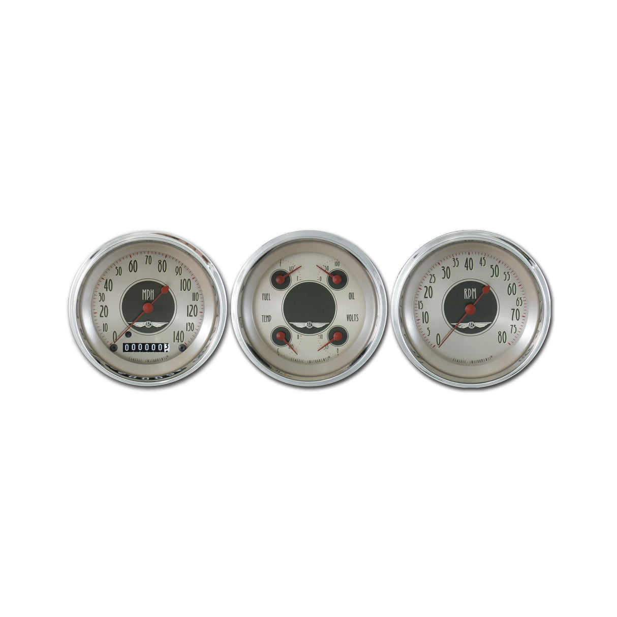 Classic Instruments American Nickel 3 Gauge Set - AN03SHC