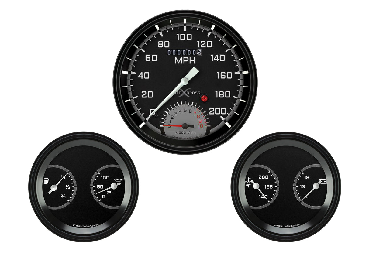 Classic Instruments AUTO CROSS GREY 5" SPEEDTACH, 2 - 3" DUA - AX61GBLF